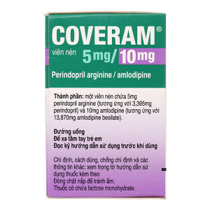 Coveram 5mg/10mg trị tăng huyết áp, mạch vành hộp 30 viên
