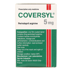Coversyl 5mg trị tăng huyết áp, suy tim, bệnh động mạch vành hộp 30 viên