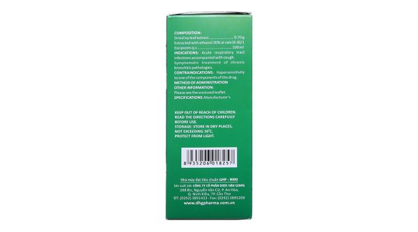 Siro Cozz Ivy trị viêm đường hô hấp chai 100ml