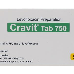 Cravit Tab 750 trị nhiễm khuẩn nhẹ, trung bình và nghiêm trọng (1 vỉ x 5 viên)