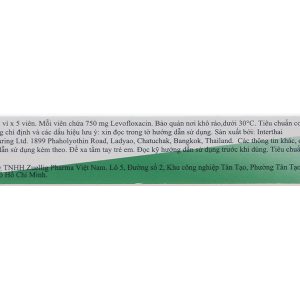 Cravit Tab 750 trị nhiễm khuẩn nhẹ, trung bình và nghiêm trọng (1 vỉ x 5 viên)