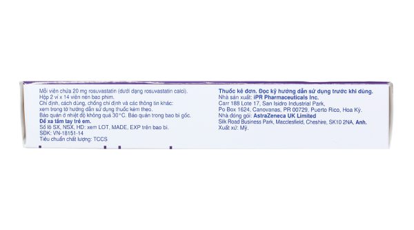 Crestor 20mg trị tăng cholesterol máu nguyên phát (2 vỉ x 14 viên)