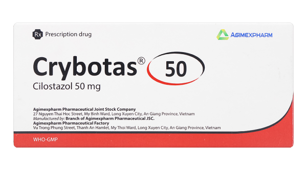 Crybotas 50 trị cơn đau cách hồi do bệnh động mạch chi dưới (3 vỉ x 10 viên)