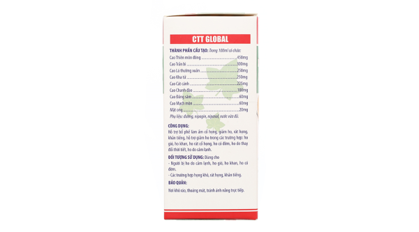 Siro CTT Global hỗ trợ giảm ho, bổ phổi chai 100ml