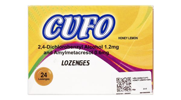 Viên ngậm Cufo Honey Lemon hỗ trợ trị viêm họng, đau họng (2 vỉ x 12 viên)