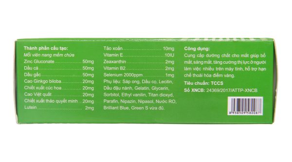 Cvin Eyes bổ mắt, hạn chế thoái hóa điểm vàng hộp 30 viên