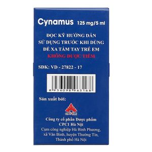 Dung dịch uống Cynamus 125mg/5ml trị ho có đàm, viêm phế quản (20 ống x 5ml)