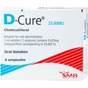 Dung dịch uống D-Cure 25.000IU phòng và trị thiếu vitamin D (4 ống x 1ml)