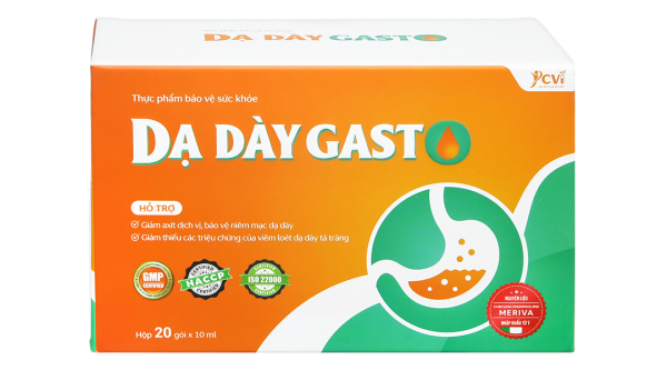 Hỗn dịch Dạ Dày Gasto hỗ trợ giảm acid dịch vị, bảo vệ niêm mạc dạ dày hộp 20 gói x 10ml
