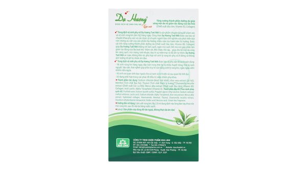 Dung dịch vệ sinh phụ nữ Dạ Hương trà xanh khử mùi chai 100ml