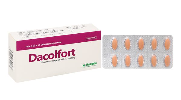 Dacolfort 500mg trị triệu chứng suy tĩnh mạch, mạch bạch huyết (3 vỉ x 10 viên)