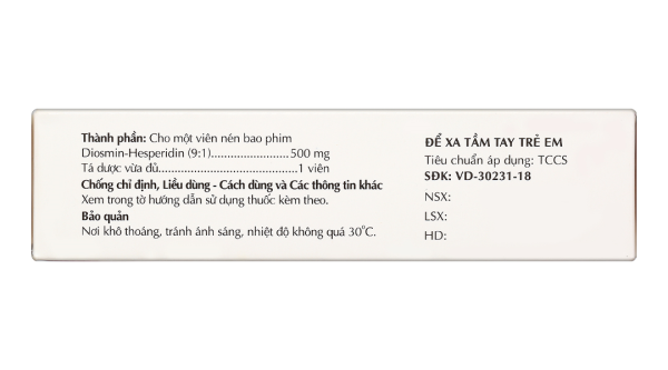 Dacolfort 500mg trị triệu chứng suy tĩnh mạch, mạch bạch huyết (3 vỉ x 10 viên)