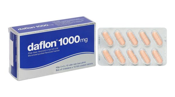 Daflon 1000mg điều trị triệu chứng thực thể liên quan đến trĩ cấp (3 vỉ x 10 viên)