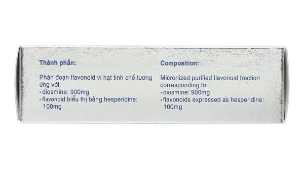 Daflon 1000mg điều trị triệu chứng thực thể liên quan đến trĩ cấp (3 vỉ x 10 viên)