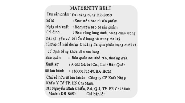Đai nâng bụng Dr. Med DR-B050 cho bà bầu size U