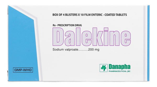 Dalekine 200mg trị động kinh (4 vỉ x 10 viên)