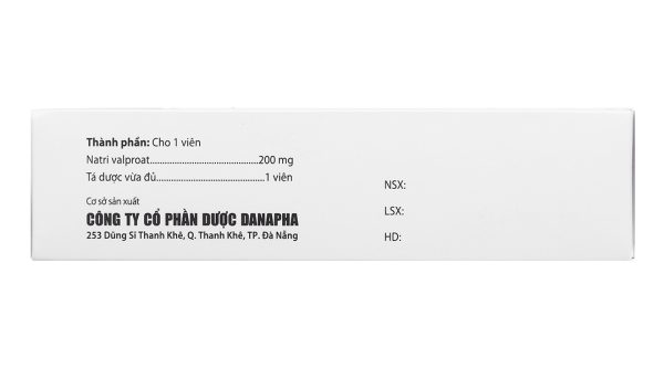 Dalekine 200mg trị động kinh (4 vỉ x 10 viên)