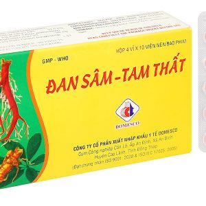 Đan Sâm - Tam Thất phòng và chứng trị đau thắt ngực (4 vỉ x 10 viên)
