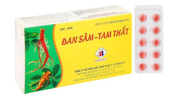 Đan Sâm - Tam Thất phòng và chứng trị đau thắt ngực (4 vỉ x 10 viên)