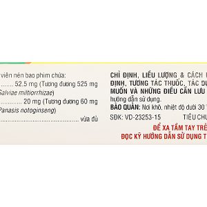 Đan Sâm - Tam Thất phòng và chứng trị đau thắt ngực (4 vỉ x 10 viên)