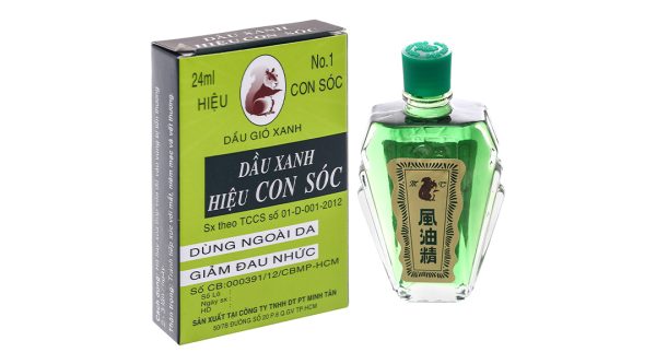 Dầu gió xanh hiệu Con Sóc giảm đau nhức, côn trùng cắn chai 24ml