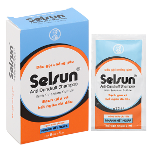 Dầu gội Selsun làm sạch gàu và hết ngứa da đầu hộp 6 gói x 5ml