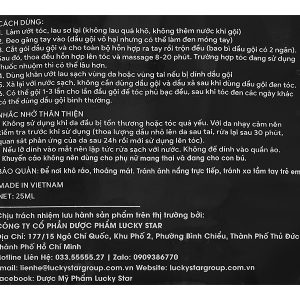 Dầu gội đen Lucky Star phủ bạc làm đen tóc hộp 8 gói x 25ml