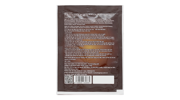 Dầu gội nâu Lucky Star phủ bạc làm nâu tóc hộp 8 gói x 25ml