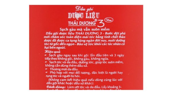 Dầu gội dược liệu Thái Dương 3 Gold hương hoa đào sạch gàu, mềm mượt chai 200ml