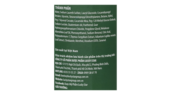 Dầu gội tràm trà Lucky Star làm sạch da đầu, giảm gãy rụng tóc chai 300ml