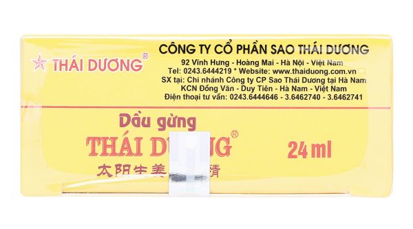 Dầu gừng Thái Dương chai 24ml