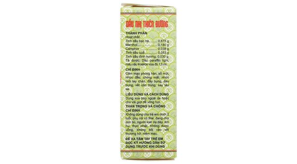 Dầu Nhị Thiên Đường hỗ trợ trị cảm mạo, phong hàn, sổ mũi chai 1.5ml