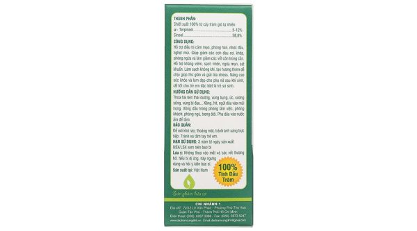 Dầu tràm Cung Đình Gold hỗ trợ điều trị cảm mạo, phong hàn, nhức đầu chai 50ml