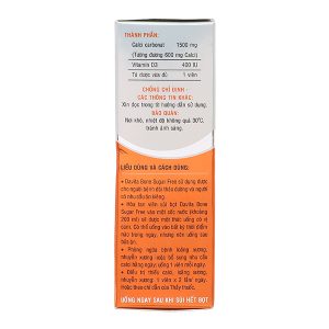 Viên nén sủi bọt Davita bone Sugar Free phòng và điều trị bệnh loãng xương tuýp 10 viên