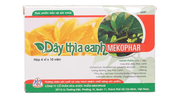 Dây thìa canh Mekophar hỗ trợ giảm đường huyết, giảm nguy cơ biến chứng hộp 40 viên