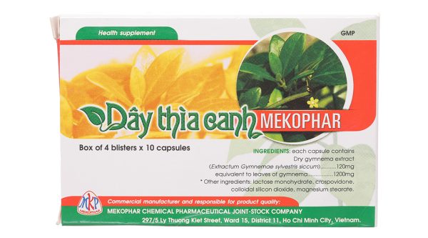 Dây thìa canh Mekophar hỗ trợ giảm đường huyết, giảm nguy cơ biến chứng hộp 40 viên