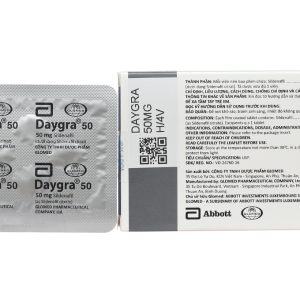 Daygra 50 trị rối loạn cương dương (1 vỉ x 4 viên)