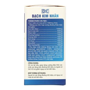 DC Bạch Kim Nhân hỗ trợ lợi tiểu, giảm nguy cơ sỏi tiết niệu hộp 45 viên