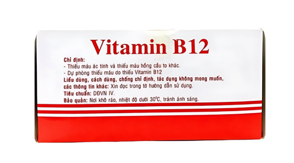 Dung dịch tiêm Vitamin B12 Vinphaco 1000mcg/ml điều trị trường hợp thiếu máu (100 ống x 1ml)