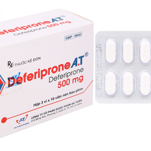 Deferiprone A.T 500mg trị quá tải sắt ở bệnh nhân Thalassemia (3 vỉ x 10 viên)