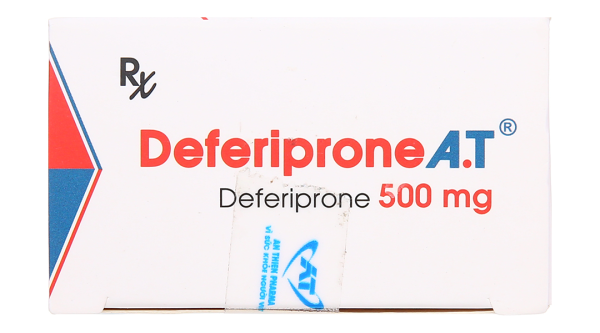 Deferiprone A.T 500mg trị quá tải sắt ở bệnh nhân Thalassemia (3 vỉ x 10 viên)