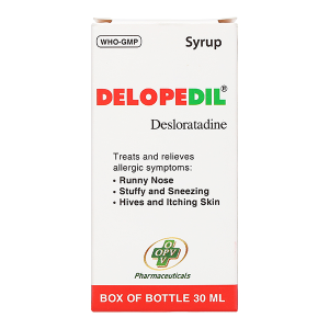 Sirô Delopedil trị sổ mũi, hắt hơi, phát ban, mày đay chai 30ml