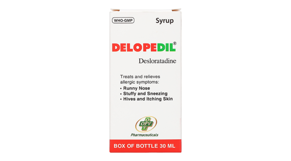 Sirô Delopedil trị sổ mũi, hắt hơi, phát ban, mày đay chai 30ml