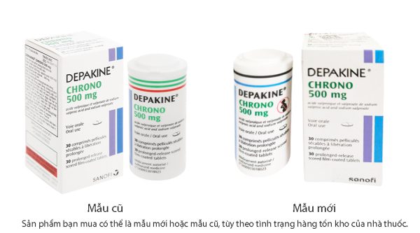 Depakine Chrono 500mg trị các thể động kinh, dự phòng hưng cảm lọ 30 viên