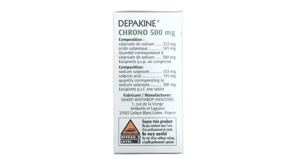 Depakine Chrono 500mg trị các thể động kinh, dự phòng hưng cảm lọ 30 viên