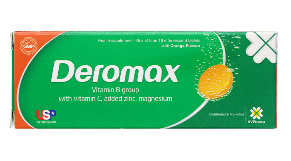 Viên sủi Deromax hỗ trợ tăng cường sức khỏe tuýp 10 viên