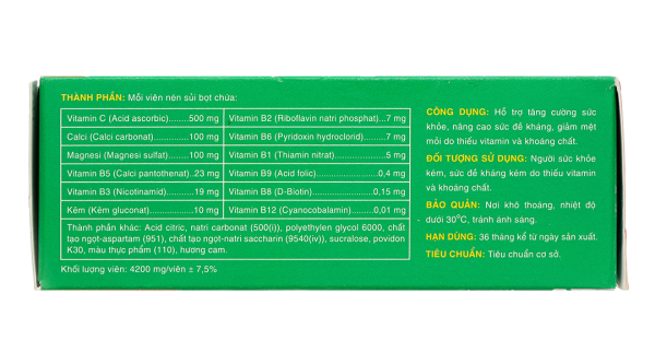 Viên sủi Deromax hỗ trợ tăng cường sức khỏe tuýp 10 viên