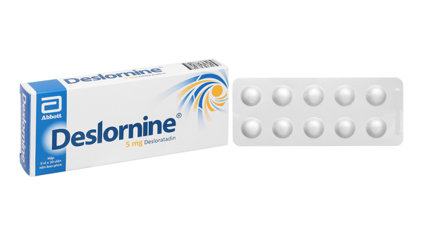 Deslornine 5mg làm giảm các triệu chứng của viêm mũi dị ứng, mày đay (3 vỉ x 10 viên)