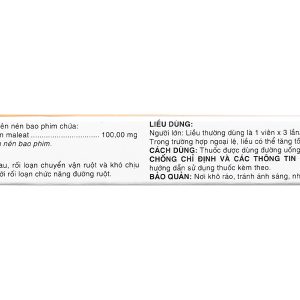 Detriat 100mg giảm đau do co thắt tiêu hóa (2 vỉ x 10 viên)