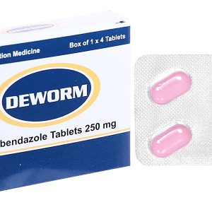 Deworm 250mg trị sán lá gan, lá phổi (1 vỉ x 4 viên)